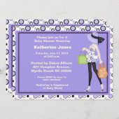 Mama als Kinderdusche Einladung (Vorne/Hinten)