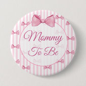 Mama als Pink Bow Baby Showknopf Button (Vorderseite)
