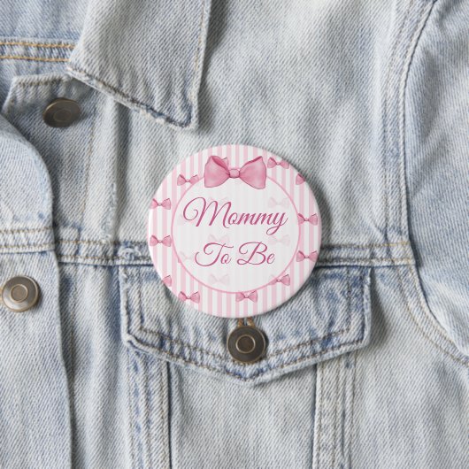 Mama als Pink Bow Baby Showknopf Button (Beispiel)