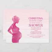 Mama als rosa Kinderdusche Einladung (Vorne/Hinten)