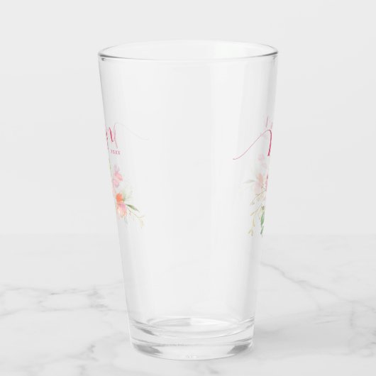 Mama als Wasserfarbe für Rosa Blütenfarbe Glas (Rechts)
