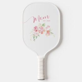 Mama als Wasserfarbe für Rosa Blütenfarbe Pickleball Schläger