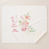 Mama als Wasserfarbe für Rosa Blütenfarbe Sherpadecke (Vorderseite (Horizontal))