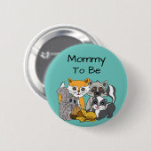 Mama als Woodland Forest Animals Baby Dusche Bu Button (Vorne & Hinten)