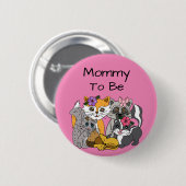 Mama als Woodland Forest Animals Baby Dusche Bu Button (Vorne & Hinten)