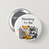 Mama als Woodland Forest Animals Baby Dusche Button (Vorne & Hinten)