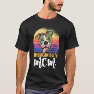 Mama American Bully Mama Messy Bun Mother Day T-Shirt