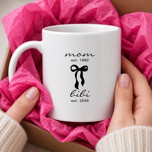 Mama an Bibi Mug Rosa Bogen Streifen Kaffeetasse