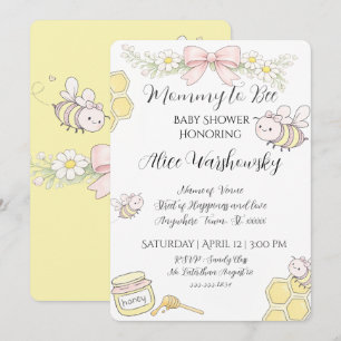 Mama an Bienchen rosa Schleife Mädchen Baby Shower