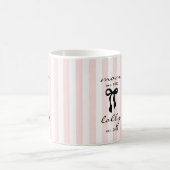 Mama an Lolly Mug Pink Bow Stripes Kaffeetasse (Mittel)