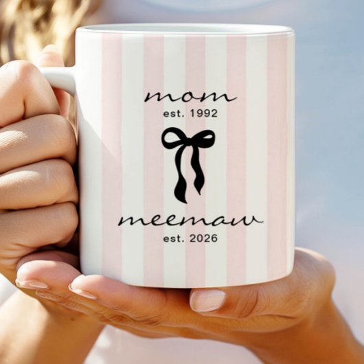 Mama an Oma Tasse mit Schleife