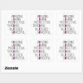 Mama Anagram Phantastisch lieben Schutzmutter Quadratischer Aufkleber (Blatt)