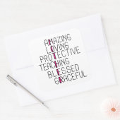 Mama Anagram Phantastisch lieben Schutzmutter Quadratischer Aufkleber (Umschlag)