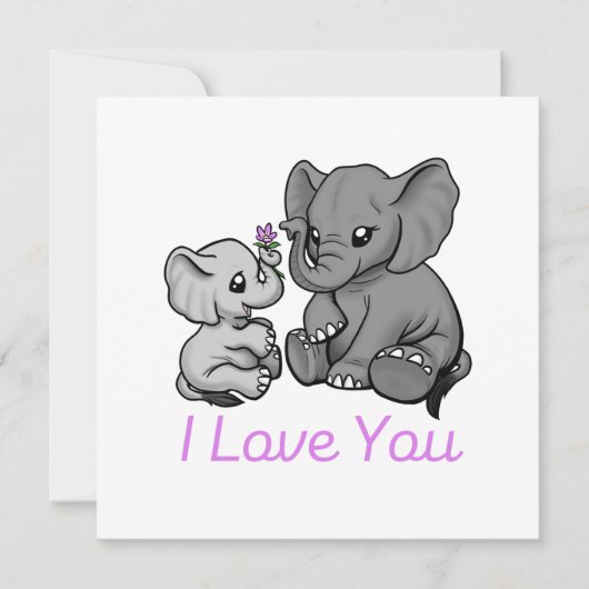 "Mama and Baby Elephant Card" (Vorderseite)