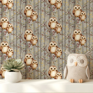 Mama and Baby Owls Kinderzimmer Tapete