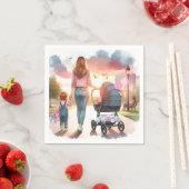 Mama and Children Day in Park Napkins Serviette (Beispiel)