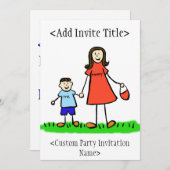 "Mama and Me" Junge Einladung oder Einladung (Brün (Vorne/Hinten)