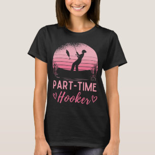 Mama Angeln Mutter Angelrute Rosa Herzen T-Shirt