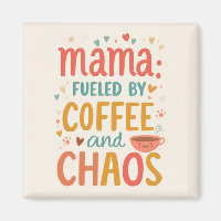 Mama angetrieben von Kaffee und Chaos Lustiger Küh