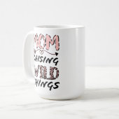 Mama Anheben wilder Dinge Zitat Funny Leopard Prin Kaffeetasse (Vorderseite Links)