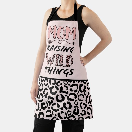 Mama Anheben wilder Dinge Zitat Funny Leopard Prin Schürze (InSitu)