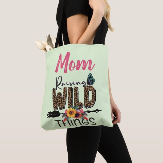 Mama Anheben wilder Dinge Zitat Funny Leopard Prin Tasche (Von Nahem)