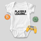 Mama-Ankündigung für Spieler 2 Lade-Gamer Baby Strampler
