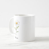 Mama April Geburtsblume Gänseblümchen Kaffeetasse (Vorderseite Links)