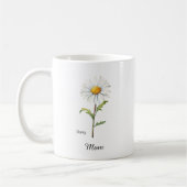 Mama April Geburtsblume Gänseblümchen Kaffeetasse (Links)
