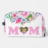 Mama Aquarell Blumenrosa und Lila Foto Waschbeutel (Vorderseite)