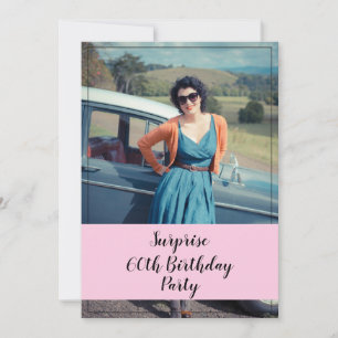 Mama Aquarell Blumenüberraschung Foto 60. Geburtst Einladung