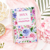 Mama Aquarellfarbe Rosa und Lila Blumenmuster Planer