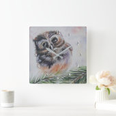 Mama... - Aquarellmalerei Quadratische Wanduhr (Zuhause)