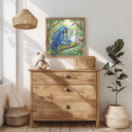 Mama Ara und Küken-Kinderzimmer Poster