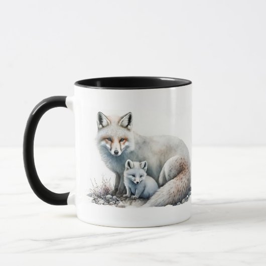 Mama Arctic Fox and Kit Tasse (Links)