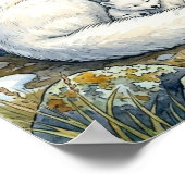 Mama Arctic Fox and Kits Nursery Poster (Ecke)