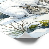 Mama Arctic Hare and Leverets Nursery Poster (Ecke)