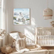 Mama Arktischer Hase und Kinderstube der Jungen