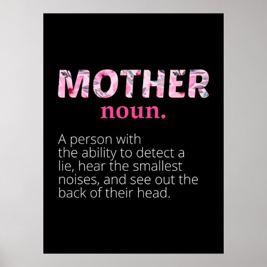 Mama Art Floral Mother Definition Poster (Vorne)
