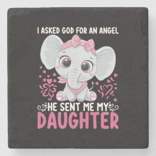 Mama Art hat er mir Elephant Daughter geschickt Steinuntersetzer