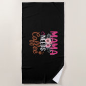 Mama Art Mama braucht Kaffee Strandtuch (Vorderseite)