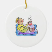 Mama auf dem Sofa Keramik Ornament (Vorne)