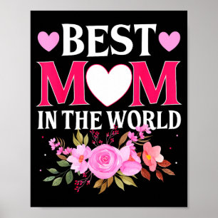 Mama auf der Welt Mami floral Muttertag süße Mo Poster