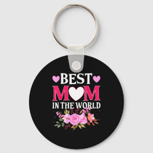 Mama auf der Welt Mami floral Muttertag süße Mo Schlüsselanhänger