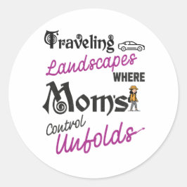 Mama auf einem Coffee Break Niedlichen Muttertagsg Runder Aufkleber