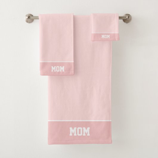 Mama auf hellrosa Farbtönen Badhandtuch Set (Insitu)