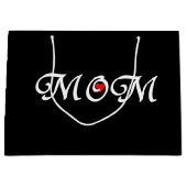 Mama auf schwarzem Hintergrund mit Geschenktasche Große Geschenktüte (Vorderseite)