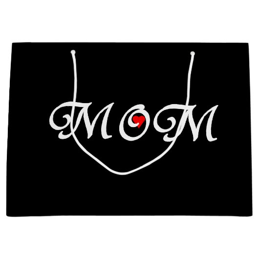 Mama auf schwarzem Hintergrund mit Geschenktasche Große Geschenktüte (Vorderseite)