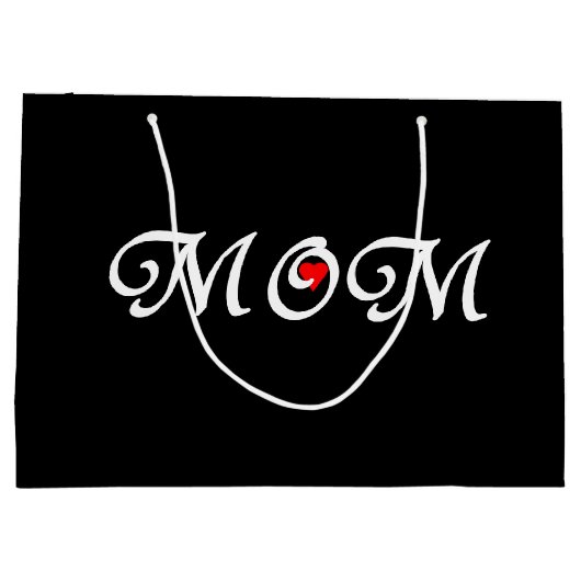 Mama auf schwarzem Hintergrund mit Geschenktasche Große Geschenktüte (Rückseite)