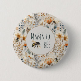Mama auf staubige blaue Blütendusche Button